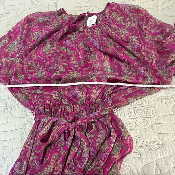 NWT MISA Leila Dress Sz Small Fuschia Paisley - Picture 12 of 12